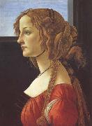 Sandro Botticelli Porfile of a Young Woman (mk45) oil painting reproduction